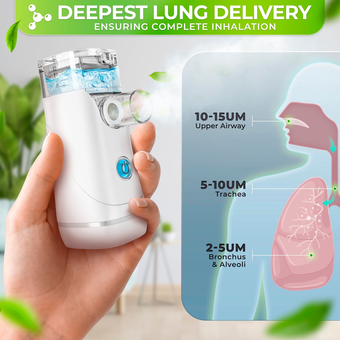 Rightex	Portable Mesh Nebulizer Machine for Adults and Kids, Handheld Nebulizer for Breathing Problems, Personal Steam Inhaler for Cold and Cough