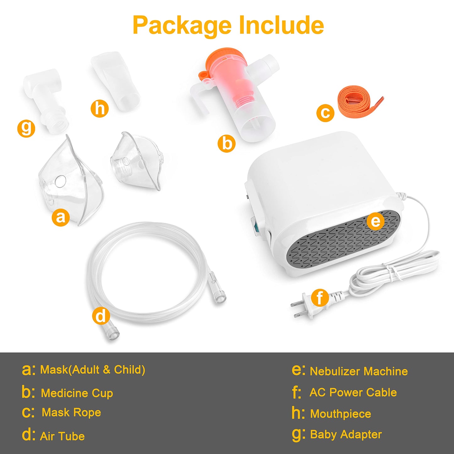 Mayluck Portable Nebulizer - Handheld Jet Nebulizer Machine Personal Cool Mist Kit Asthma Inhaler Compressor Nebulizer for Kids Adult Home Daily Use