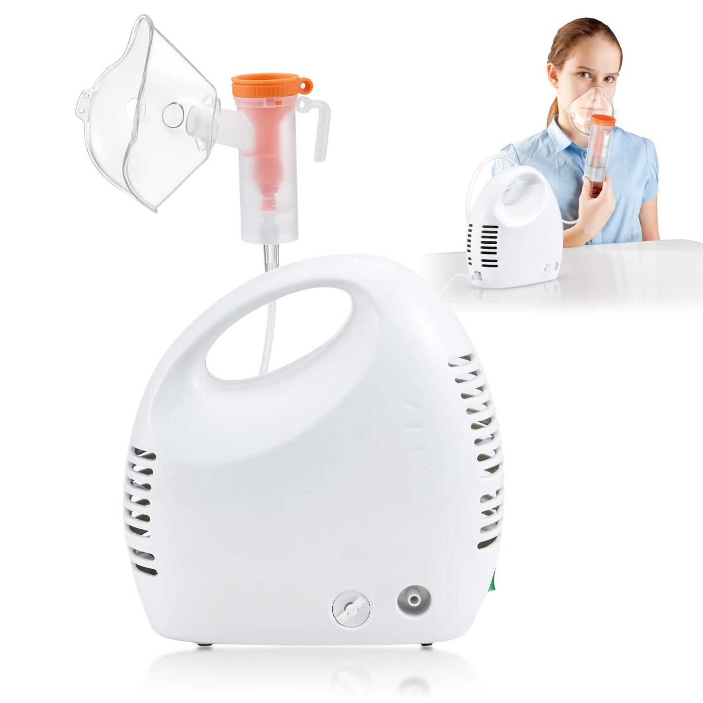 PUERUK       Nebulizer Machine for Adults and Kids, Portable Jet Nebulizer with Complete Set Accessories, Portable Steam Inhaler with Compressor System for Home Daily Use