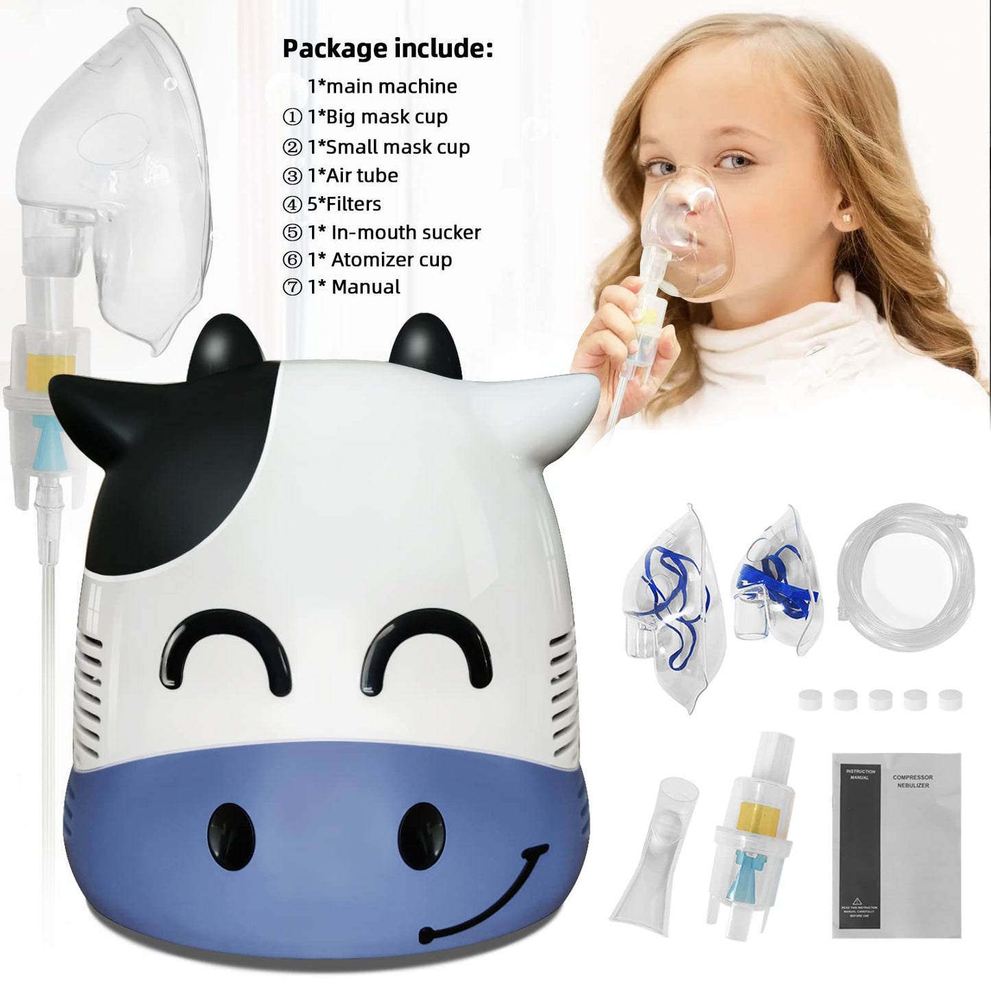 JICHAMOXY        Home Use Air Device for Kids with Accessories,Cow (FSA or HSA Eligible)