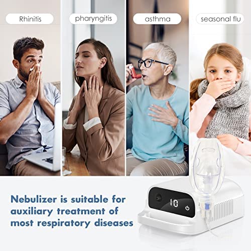 Spriek Smart Nebulizer, Intelligent Digital Display Nebulizer Machine for Adults and Kids,Low Noise Compression Nebulizer for Breathing Problems,Desktop Jet Nebulizer for Home Use