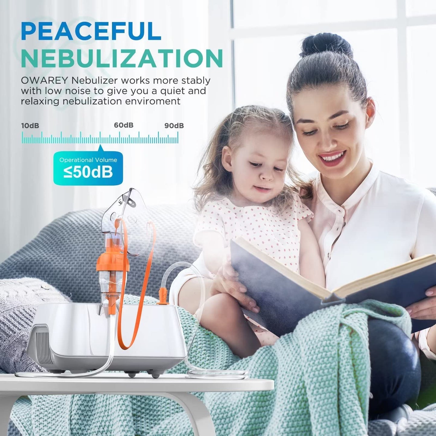 OWAREY       Nebulizer Machine - Portable Nebulizer Machine for Adults and Kids, Asthma Nebulizer Machine with Nebulizer Mask, Mouthpiece and Tubing for Home Use OWAREY