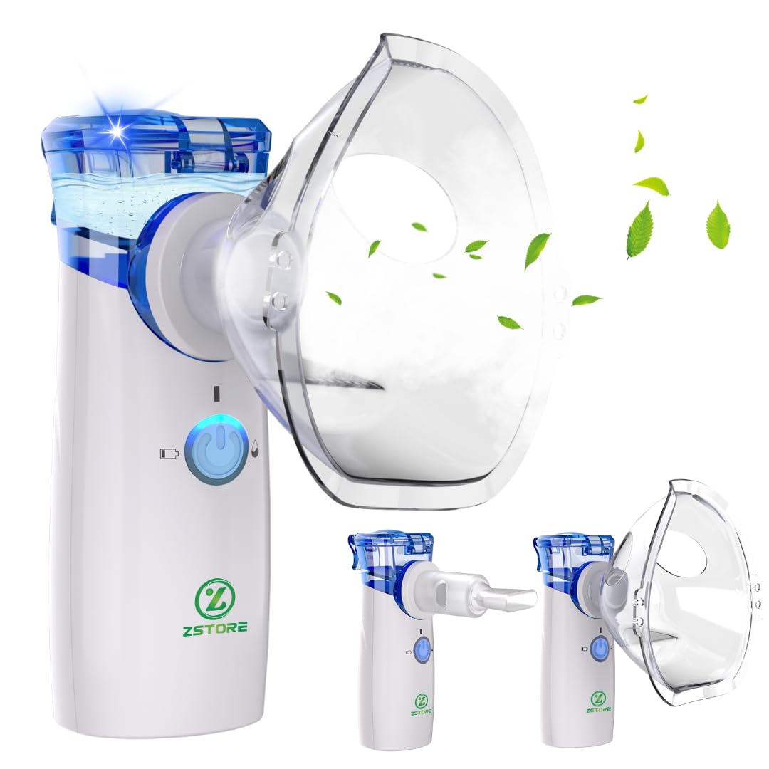 ZSTORE     𝐏𝐨𝐫𝐭𝐚𝐛𝐥𝐞 𝐍𝐞𝐛𝐮𝐥𝐢𝐳𝐞𝐫, 𝐑𝐞𝐜𝐡𝐚𝐫𝐠𝐞𝐚𝐛𝐥𝐞 Nebulizer for Kids & Adults, Adjustable Mist Nebulizer for Albuterol and Saline, FSA HSA Nebulizer for Asthma,COPD, CF, U.R.I at Home