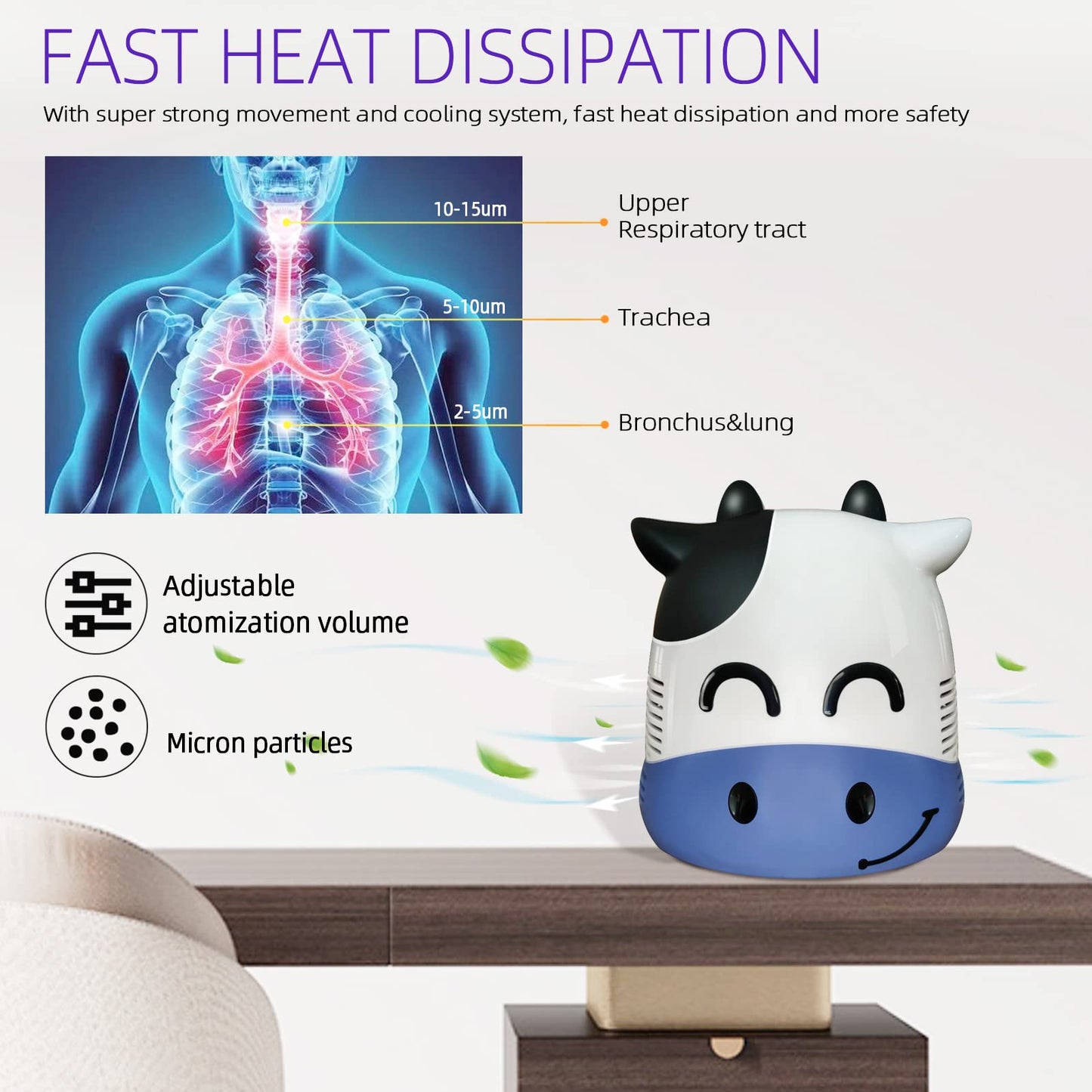 JICHAMOXY        Home Use Air Device for Kids with Accessories,Cow (FSA or HSA Eligible)